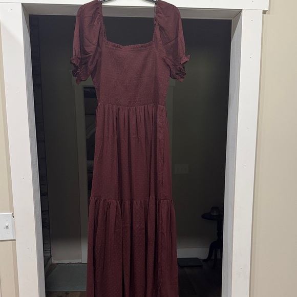 Patrons of Peace Dresses & Skirts - Patrons of Peace Burgundy Puff-Sleeve Maxi Dress